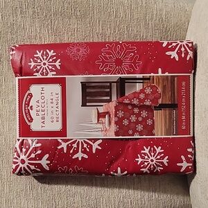 Holiday time table cloth. Christmas. Rectangle. New